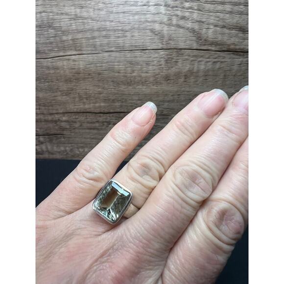 NEW Prasiolite Sterling silver ring 6.87 grams - Picture 5 of 16